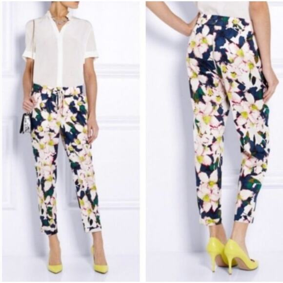 J. Crew Drawstring Jogger Pants in Cove Floral A7730 Size 2 - Picture 1 of 10